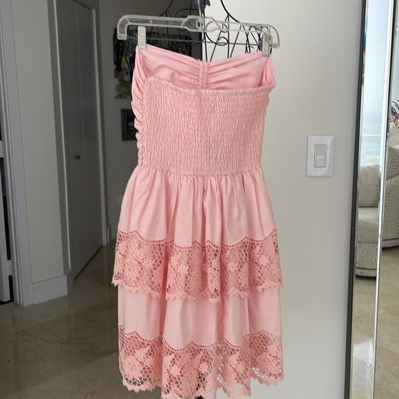 NWT STEVE MADDEN LACE TRIM LAYERED HALTER MINIDRESS - Picture 5 of 8